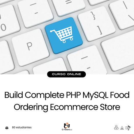 Vista de una tienda online de pedidos de comida desarrollada con PHP y MySQL, mostrando menú, carrito de compras y panel de gestión de pedidos