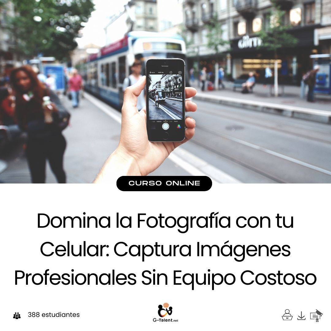 Persona tomando una foto con su celular en exteriores, aplicando reglas de composición y aprovechando la luz natural