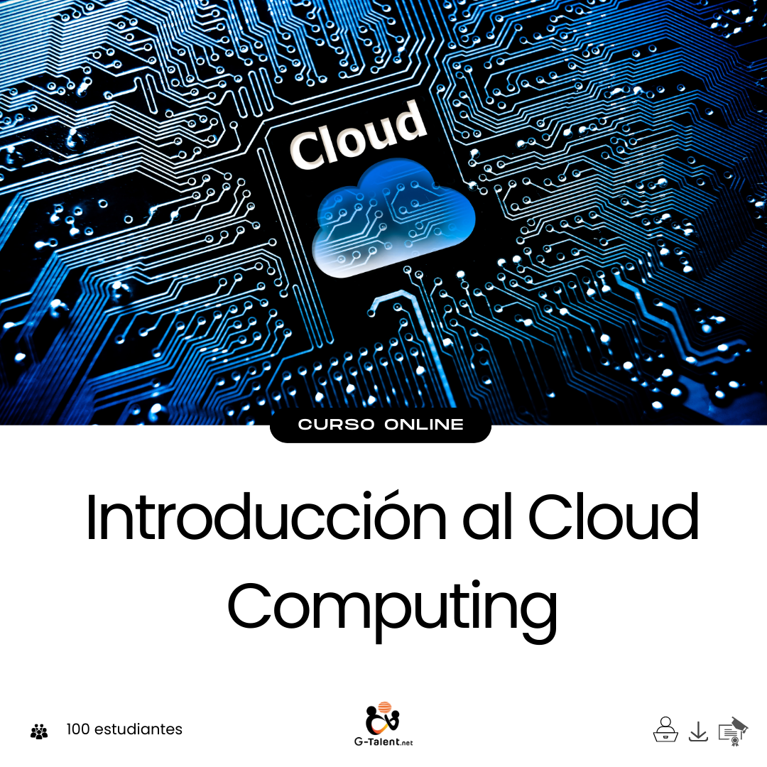 Ilustración de infraestructura en la nube con servidores, servicios virtuales y conexiones entre usuarios, representando el ecosistema cloud