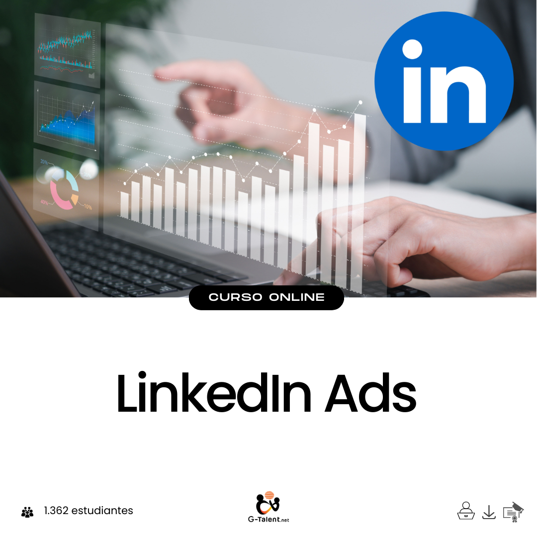 Interfaz de LinkedIn Campaign Manager mostrando una campaña activa con segmentación profesional, métricas B2B y anuncios patrocinados