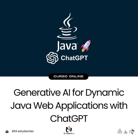 Aplicación web Java con interfaz dinámica mostrando interacción en tiempo real con ChatGPT, junto a lógica backend y respuestas generadas por IA