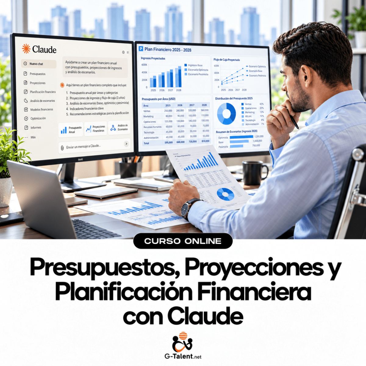 Presupuestos, Proyecciones y Planificación Financiera con Claude - G-Talent.Net