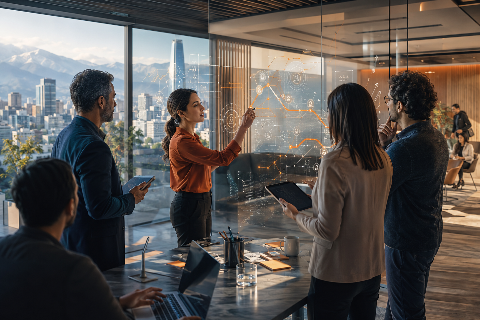 Equipo de recursos humanos en Chile definiendo rutas de upskilling y reskilling