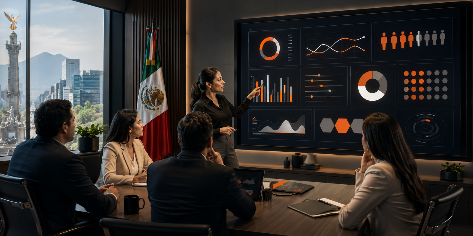 Dashboard de KPI de productividad para equipos de trabajo en Mexico
