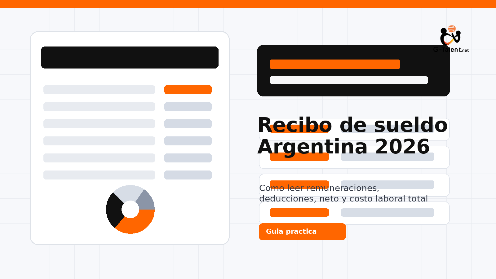 Nuevo recibo de sueldo en Argentina 2026 con conceptos de remuneración, deducciones y costo laboral total - G-Talent.Net