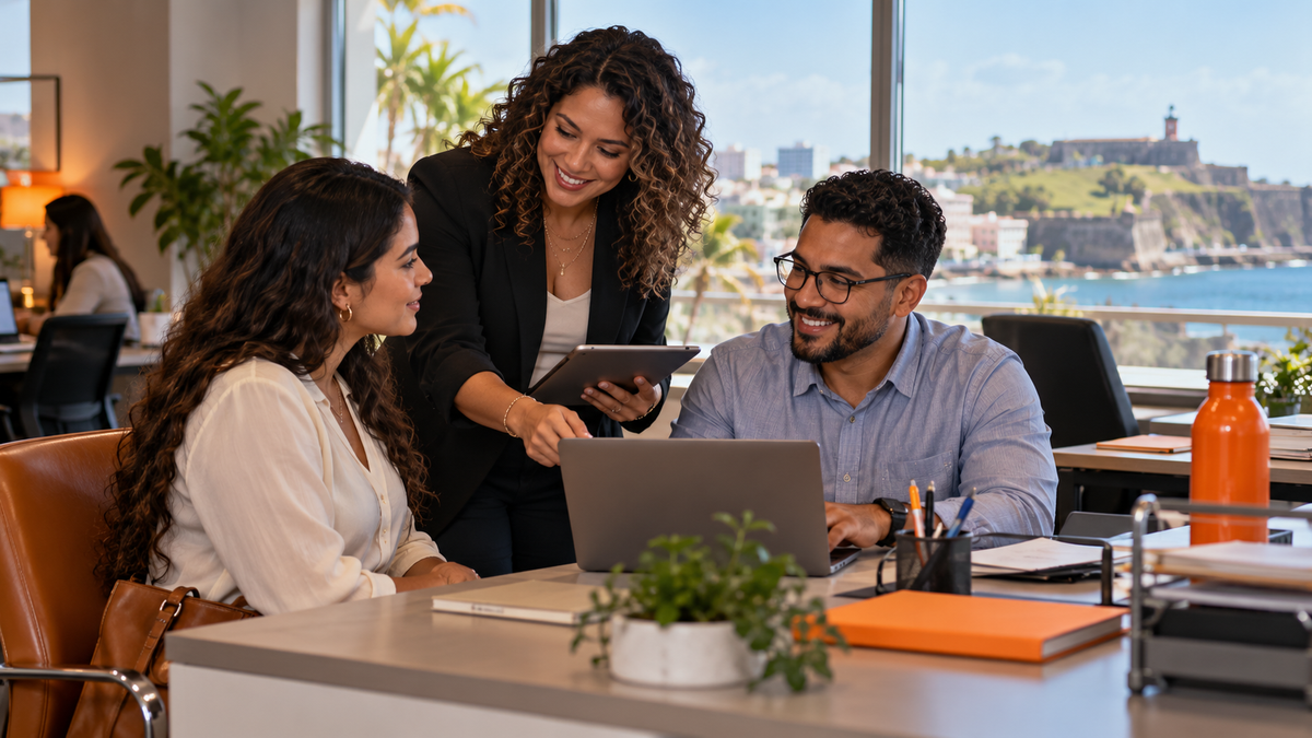 Equipo de Recursos Humanos en Puerto Rico gestionando el registro de nuevos empleados