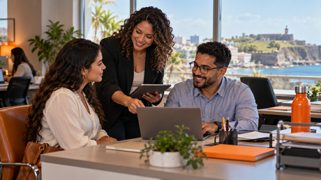 Equipo de Recursos Humanos en Puerto Rico gestionando el registro de nuevos empleados