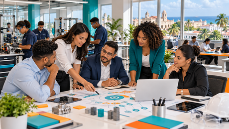 Equipo de Recursos Humanos en Republica Dominicana planificando capacitacion empresarial y desarrollo de habilidades