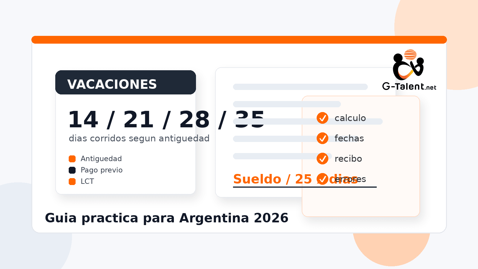 Vacaciones laborales en Argentina 2026: días por antigüedad, plus vacacional y errores al liquidarlas - G-Talent.Net