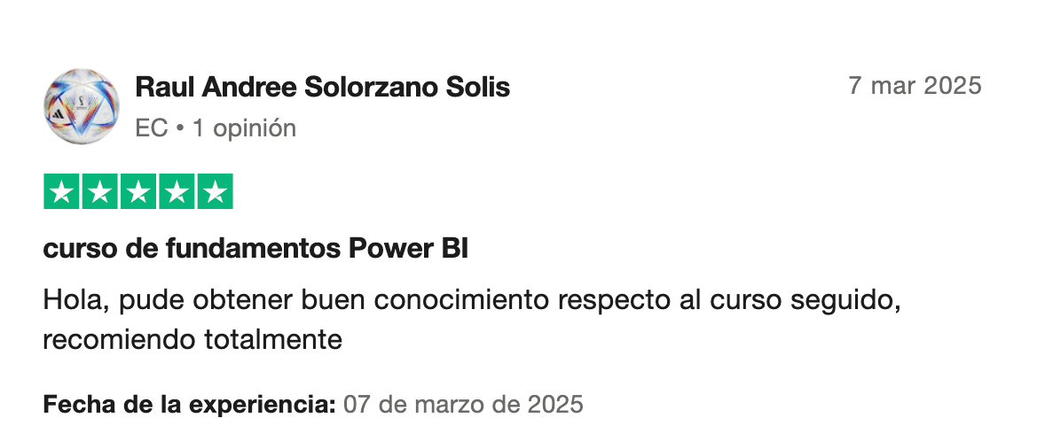 Opinión de un estudiante de G-Talent en Trustpilot, 5 de 6