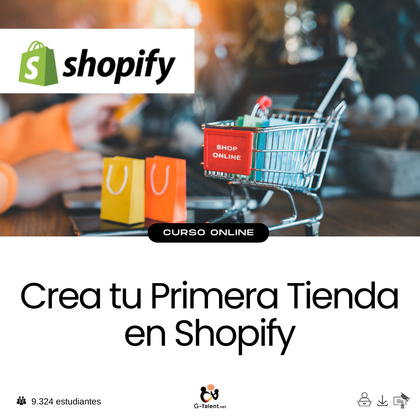 Interfaz de Shopify con tienda en construcción, productos cargados, diseño activo y configuración de métodos de pago