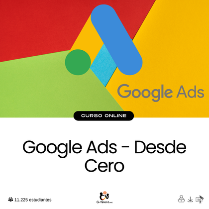 Panel de Google Ads con campañas activas, gráficos de resultados y configuración de palabras clave y segmentación