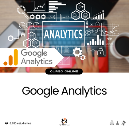 Dashboard de Google Analytics con gráficos de tráfico web, tasas de conversión y comportamiento de usuarios en tiempo real