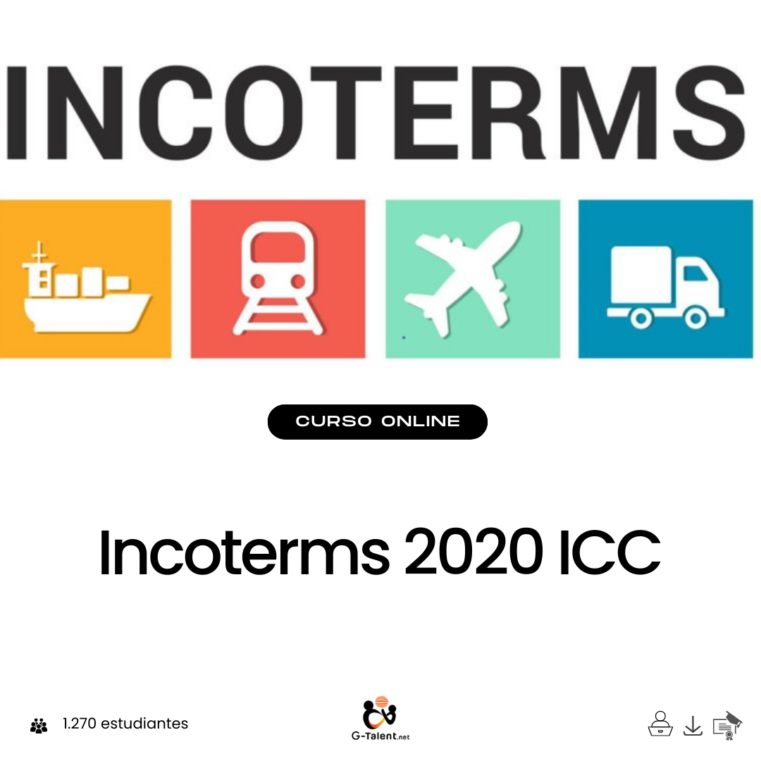 Mapa del mundo con contenedores, camiones y aviones, destacando los Incoterms en pantalla con gráficos de importación y exportación