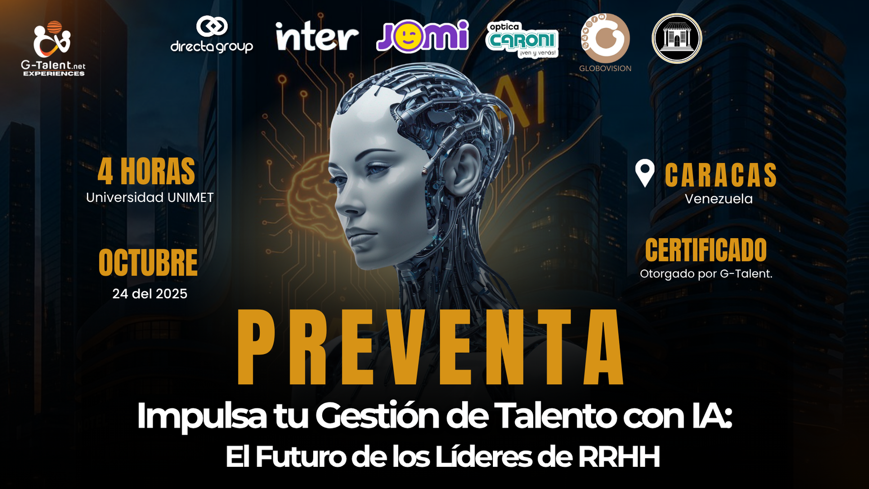 Lidera el Futuro del Talento con IA: Conviértete en un Profesional Estratégico en Solo 4 Horas Presenciales