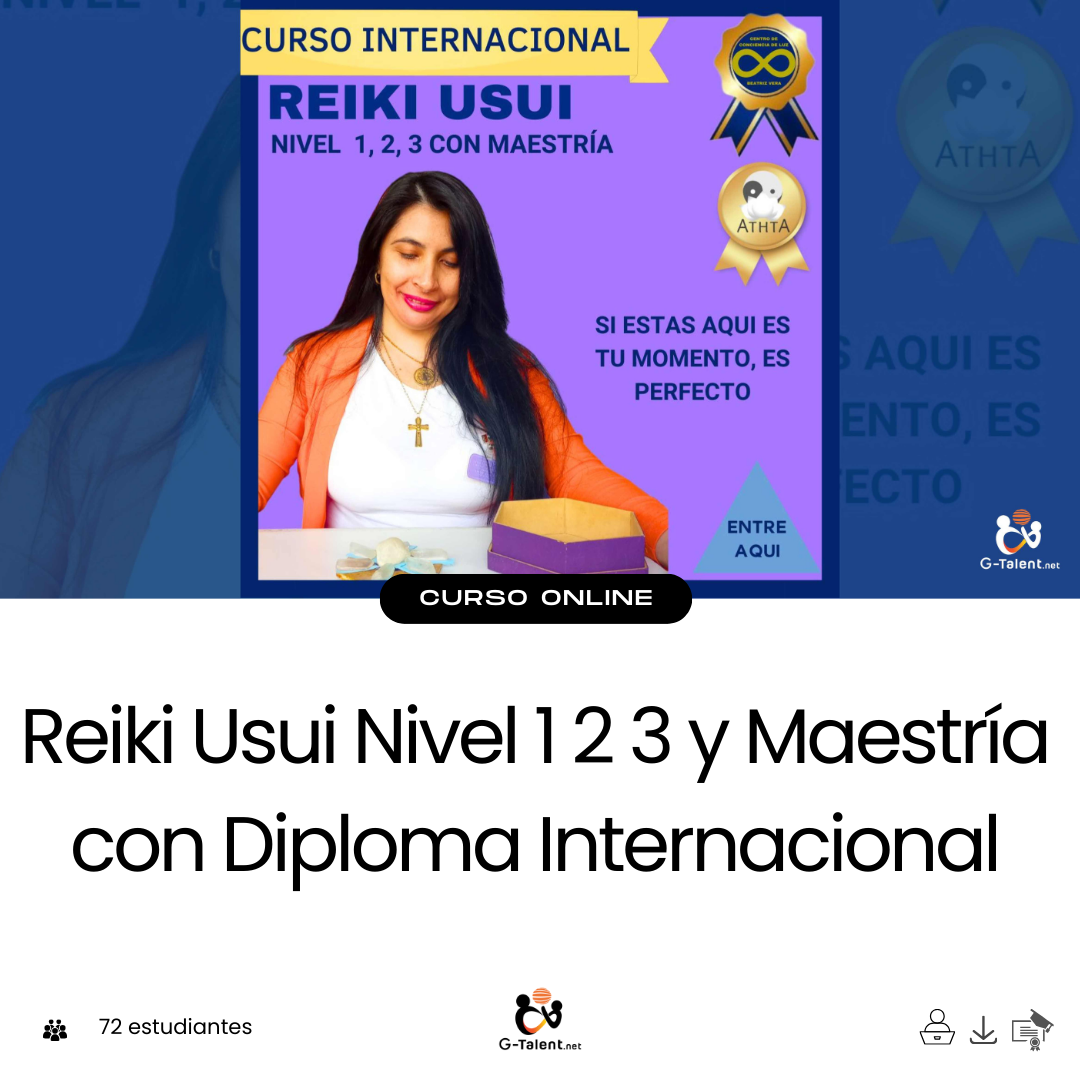 Persona meditando con símbolos de Reiki Usui y luz energética, representando sanación integral y formación espiritual