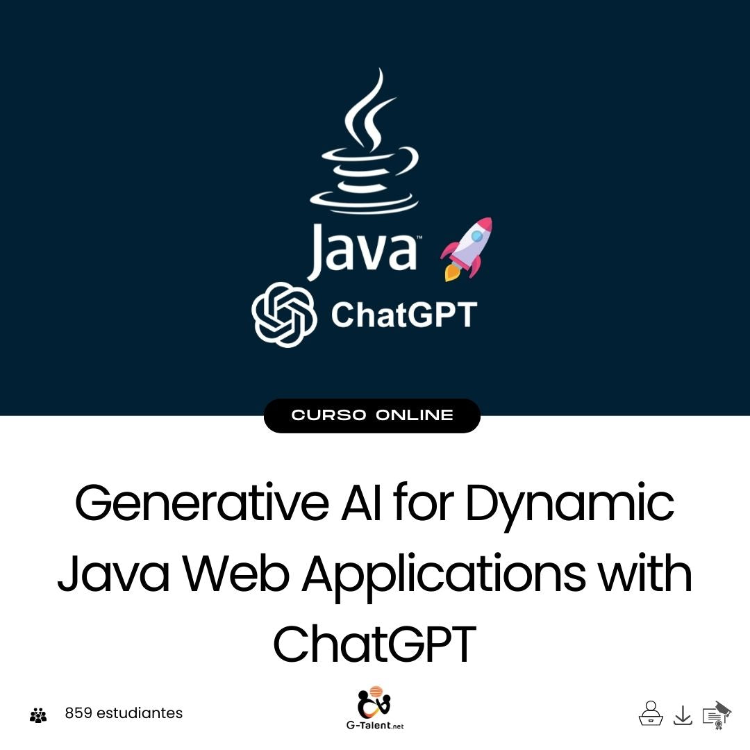Aplicación web Java con interfaz dinámica mostrando interacción en tiempo real con ChatGPT, junto a lógica backend y respuestas generadas por IA