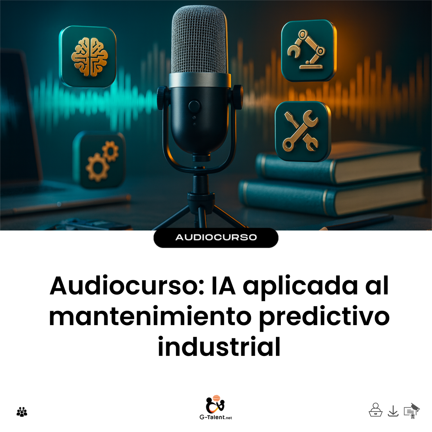 Audiocurso: IA aplicada al mantenimiento predictivo industrial - portada cuadrada