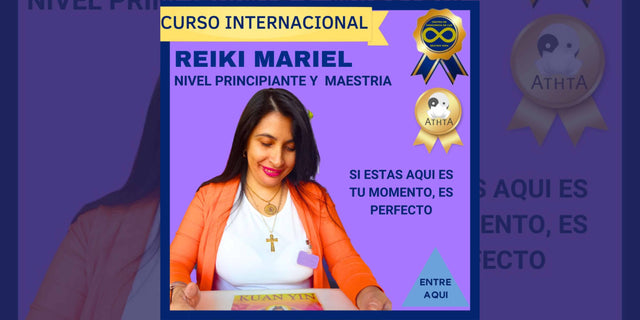 Video introductorio del curso de Reiki Mariel, enseñando sanación espiritual con la guía de la Madre María, desde nivel inicial hasta maestría
